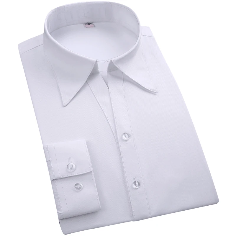 Blusa de manga larga para mujer, camisa de oficina a rayas/Color sólido, ajustada, blanca, Formal, Social