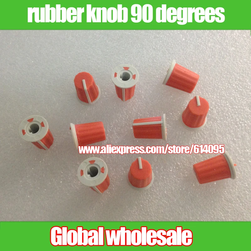 

100pcs Orange Half axle potentiometer Rubber knob / indicator 90 degree / mixer / appliance / instrument adjustment knob/16*19mm