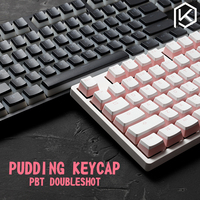 pudding pbt doubleshot keycap oem back light for mechanical keyboards milk white pink black gh60 poker 87 tkl 104 108 ansi  iso