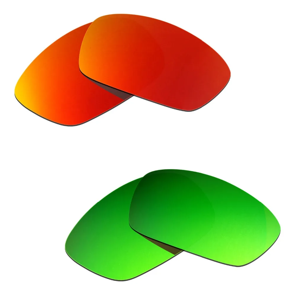 2 Pairs HKUCO  Hijinx Sunglasses Polarized Replacement Lenses Red & Emerald Green