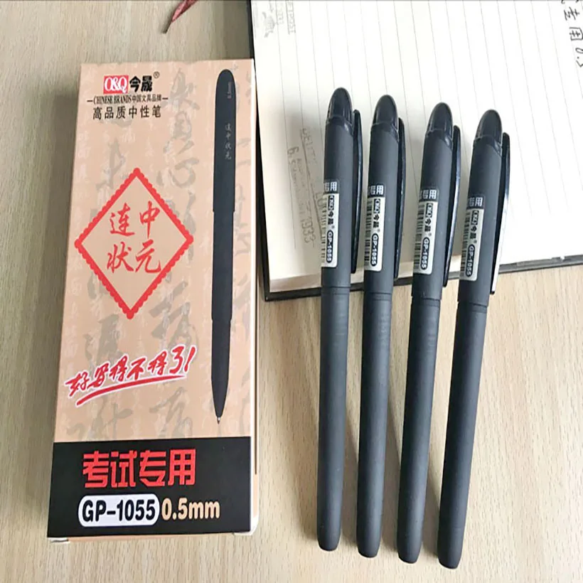 12Pcs/Set  High Quality Examination Dedicated Pen Bullet 0.5mm Black