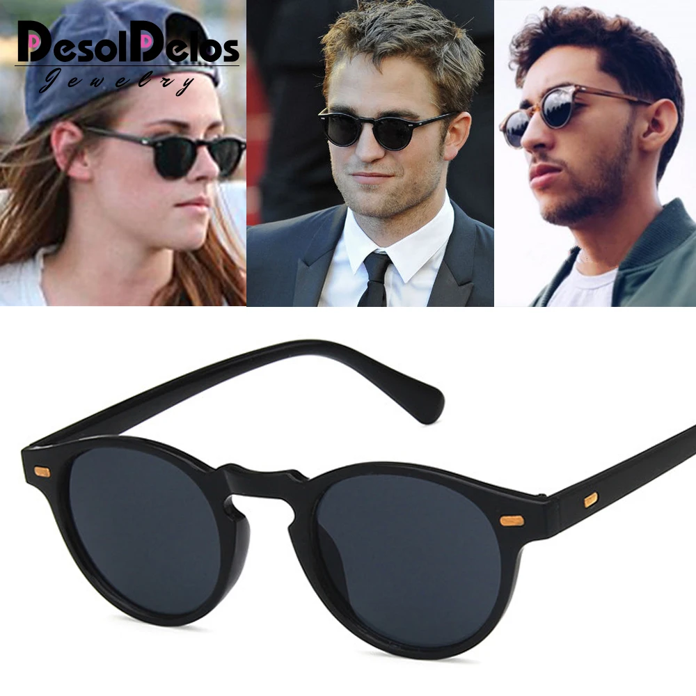 

Vintage Round Lense Clear Frame sunglasses Gregory Peck Brand Designer men women Sunglass retro gafas oculos N153