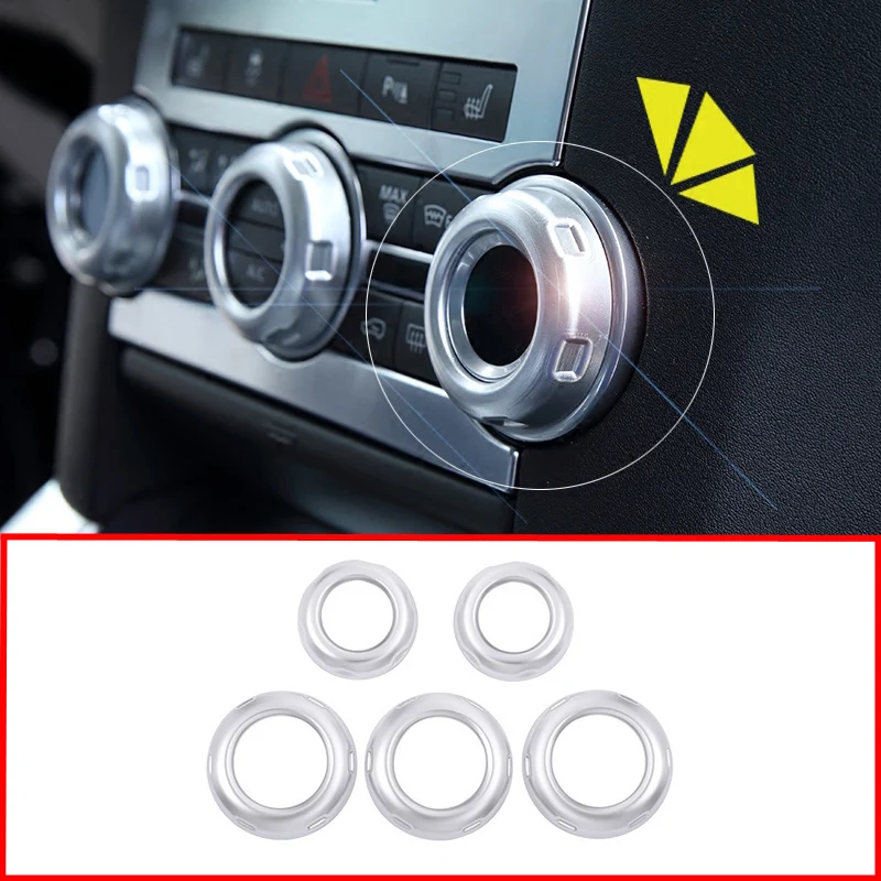 

Car Chrome Air Conditioning Audio Circle Volume Knob Trim Covers for Land Rover Discovery 4 Freelander 2 Range Rover Sport L320