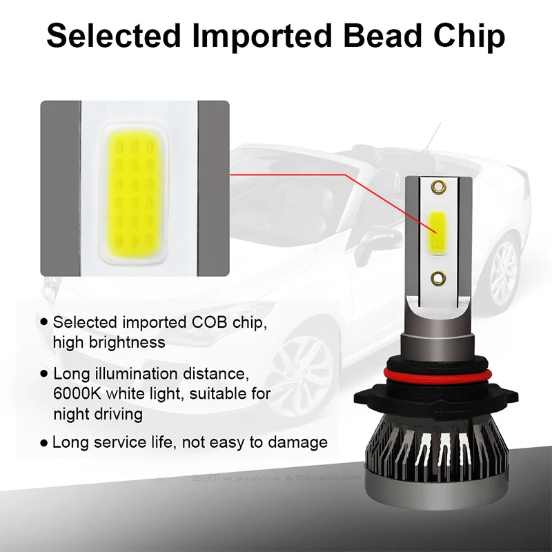 2PCS Car headlight Mini Lamp H7 LED Bulbs H1 LED H8 H11 Headlamps Kit 9005 HB3 9006 HB4 6000k Fog light 12V LED Lamp 36W 8000LM