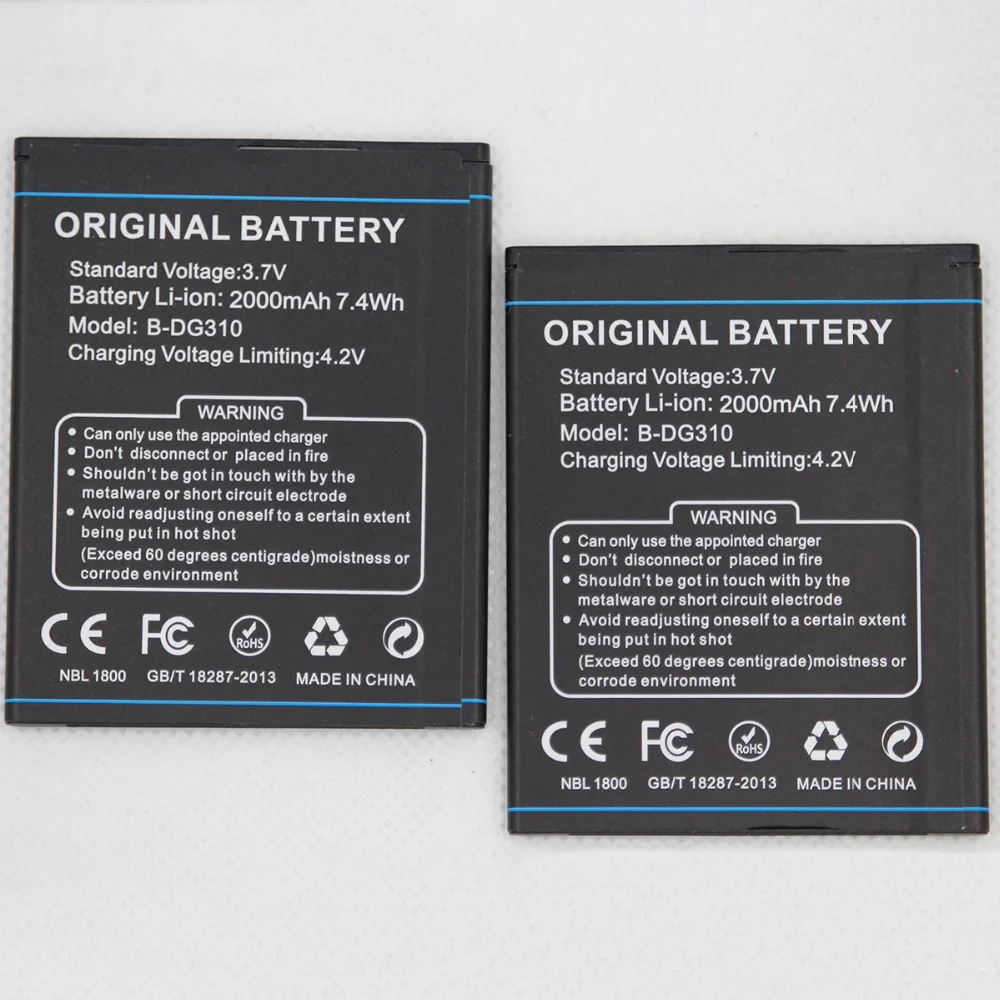 

10pcs/lot ISUNOO B-DG310 Mobile Phone replacement battery for DOOGEE DG310 B DG310 2000mAh Smartphone internal battery