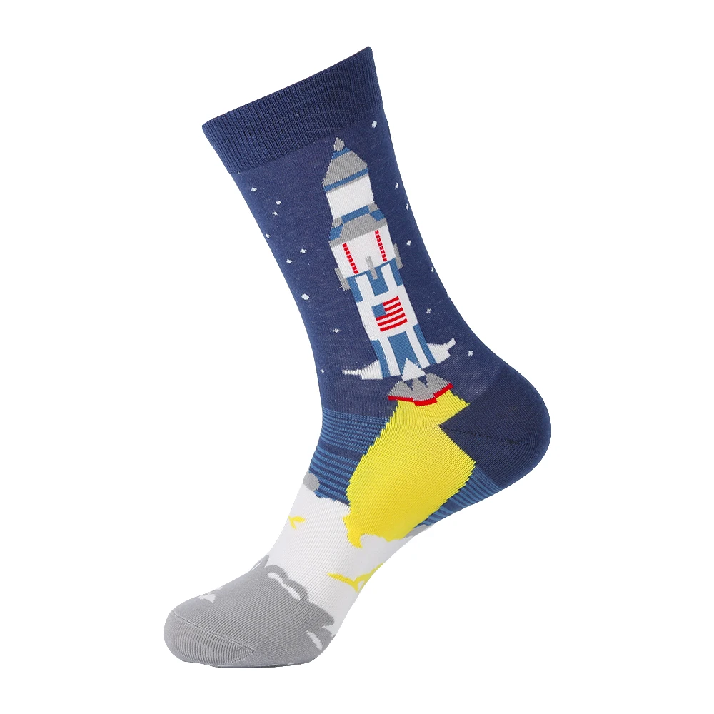 Chaussettes en coton hip hop pour hommes, Harajuku, robe en forme de peigne extraterrestre, pour cadeau de mariage et de noël