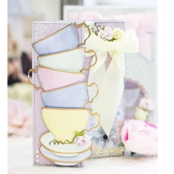 Teacups Drinkware metalowe wykrojniki dla majsterkowiczów Scrapbooking wytłaczania zdjęć papier do albumów robienie kartek artykuły rzemieślnicze nowy 2019 umiera