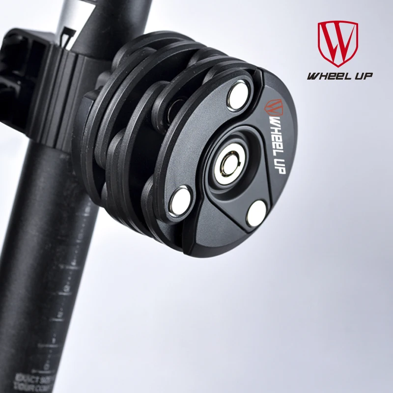 

Wheel Up Foldable Bike Lock Alloy Anti-Theft Steel Folding Bicycle Chain Lock 3 Keys Security Hamburg-Lock Cycling Accessories