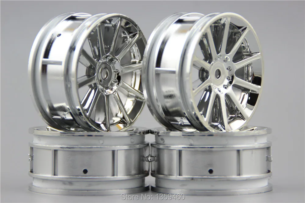 4pcs 1/10 Touring&Drift  Wheel Rim W10S1C(Chrome) 0mm offset  fits for 1:10 Touring&Drift Car 1/10 Rim 10486