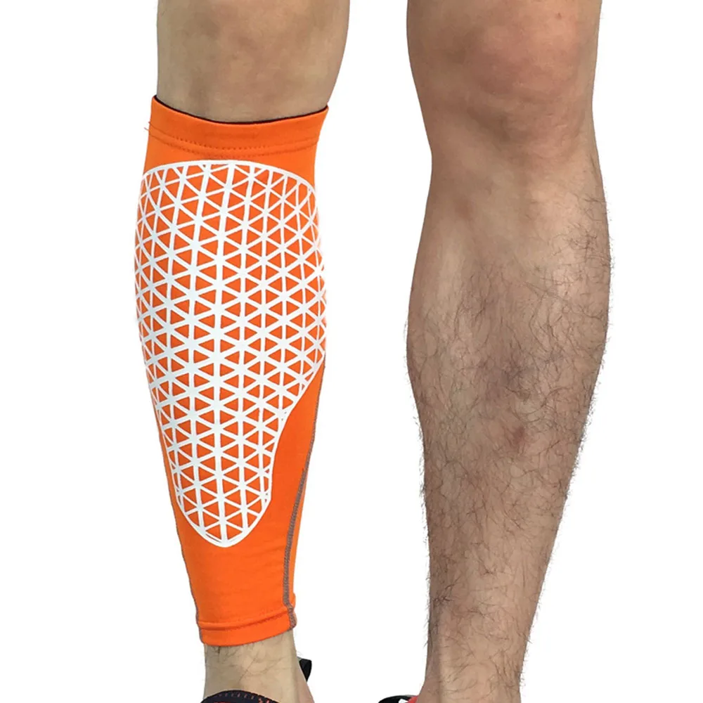 Sports Calf Leg Sleeve Grid Pattern Outdoor Football Basketball Protective Gear SPSLF0044