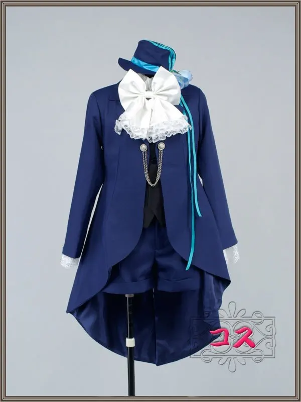 

Kuroshitsuji Black Butler Ciel Phantomhive Blue Suit Cosplay Costume X006