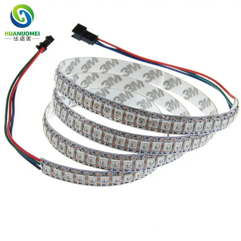 addressable 1m 144LEDs/m DC5V WS2812B led pixel strip light,non-waterproof IP20 smd led strip light,with 144pixels/M;WHITE PCB