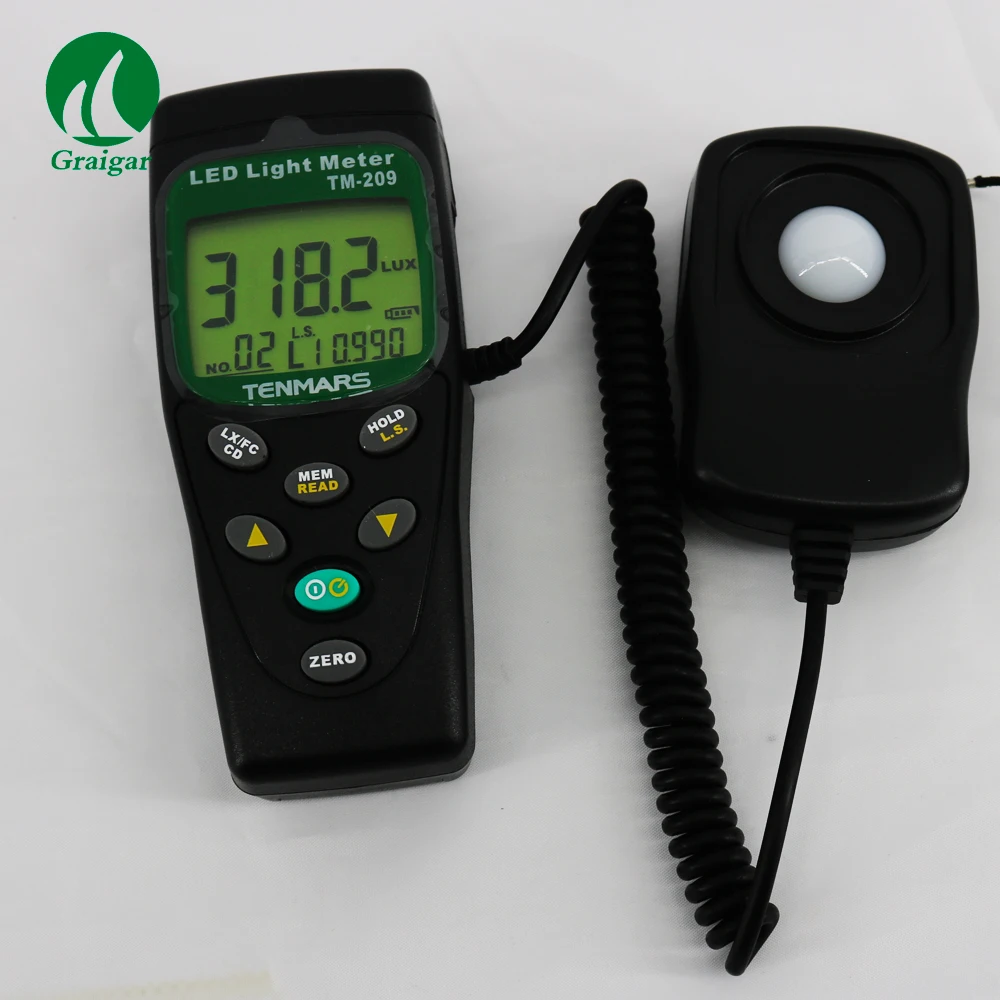 TENMARS TM-TM-209 Digitale HA CONDOTTO LA Luce Misuratore di Livello 400,000 Lux FC di misura Lux meter