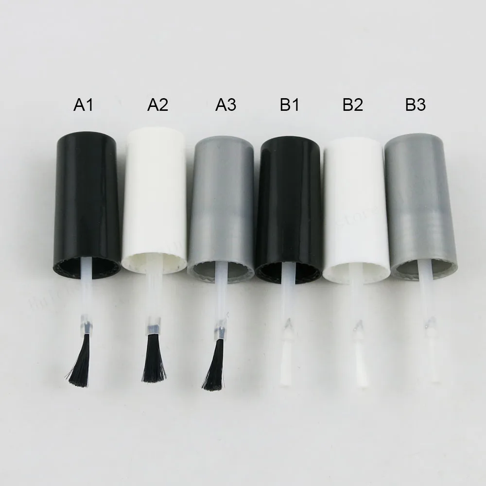 300 x 15ml Empty White Black Clear Frost  Amber Glass Nail Polish Bottle With White Black Grey Brush Cap 1/2oz Glass Container