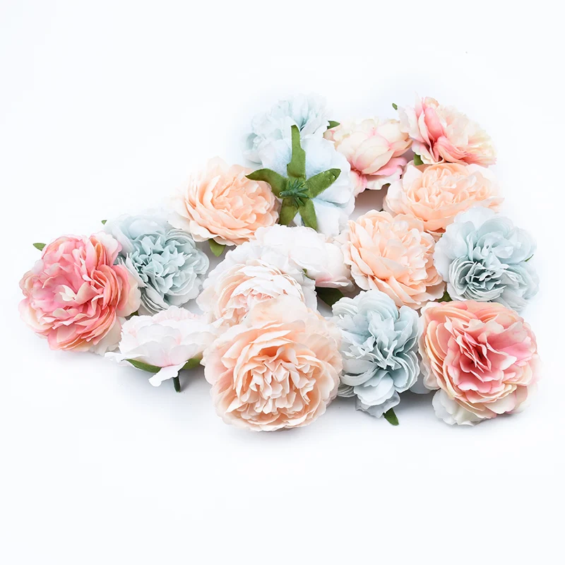 5pcs Silk Peony Scrapbooking Wedding Bridal Accessories Clearance Diy Christmas Decorations for Home Artificial Flowers Wall