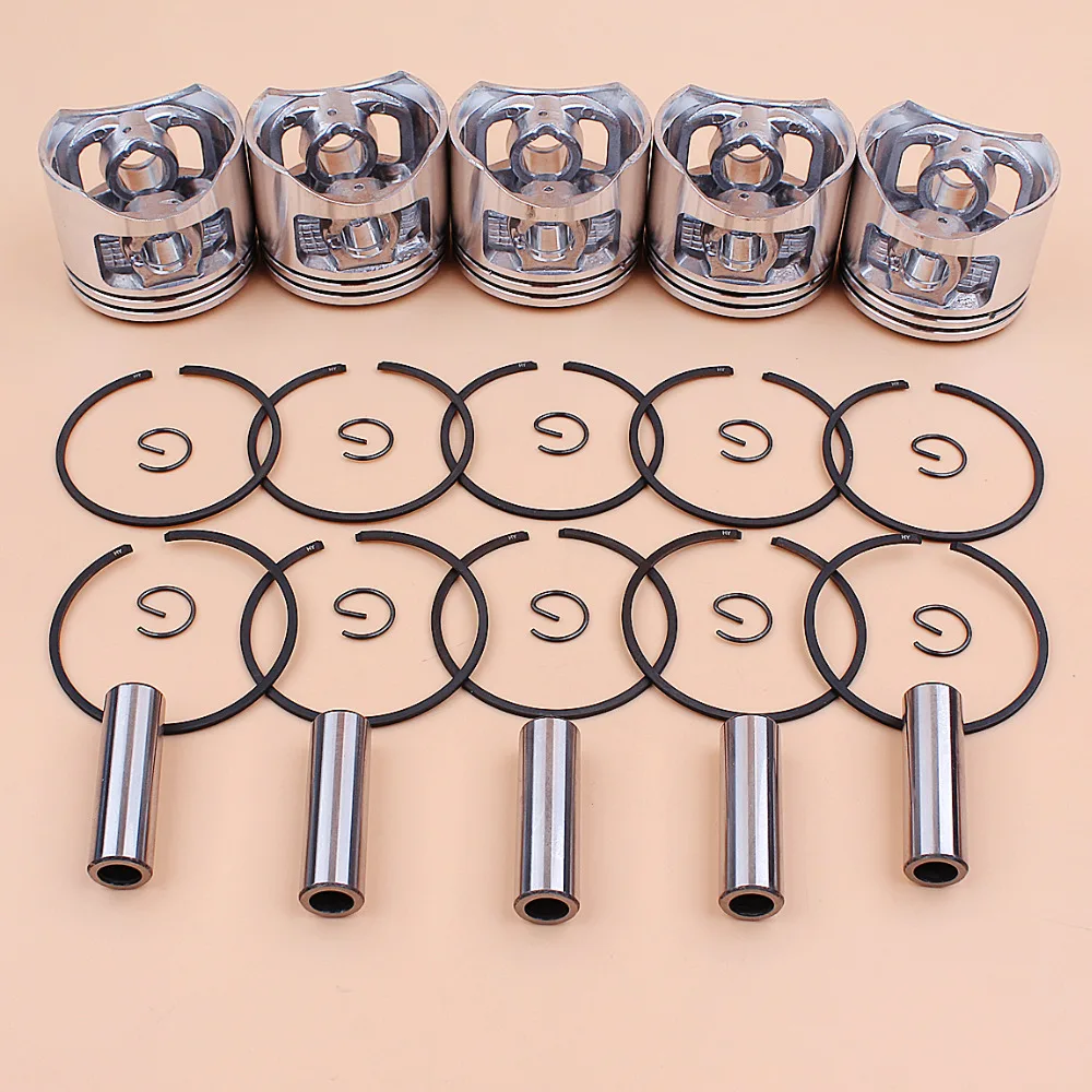 5Set/lot 45mm Piston Rings Kit 4500 5800 5200 Chinese Chainsaws 45cc 52cc 58cc Engine Motor Gas Chinese Chainsaw Spares