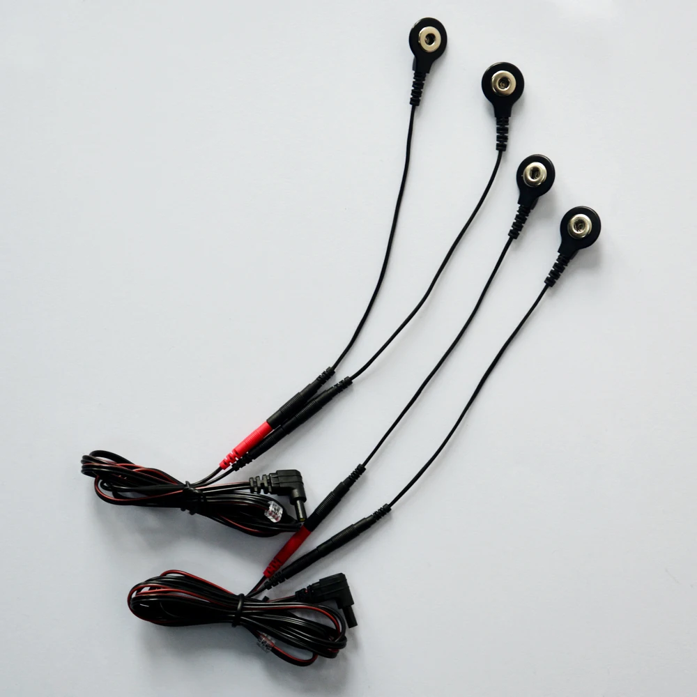 Electrodos de repuesto para Cables de plomo TENS, Cables cortos con adaptador de 4 piezas, uso para unidades TENS, 2 unidades