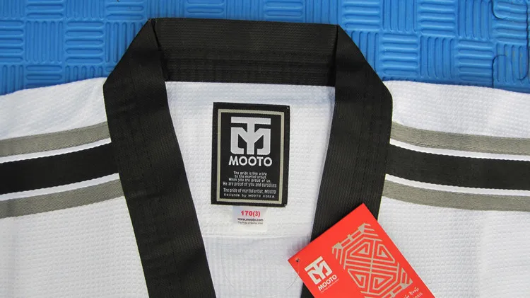 Mooto Master Taekwondo Dobok Trainer Tragen Erwachsene Weiß Lange Ärmeln master uniformen taekwondo lehrer uniformen