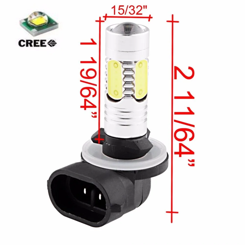 Par Lampadas Neblina 881 H27 11W Led  COB+Cree Chips Efeito Super Branca /Efeito branca