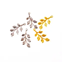 Retail50Pcs Olive branch Filigree Wraps Connectors Metal Crafts Gift Decoration DIY 36x20mm