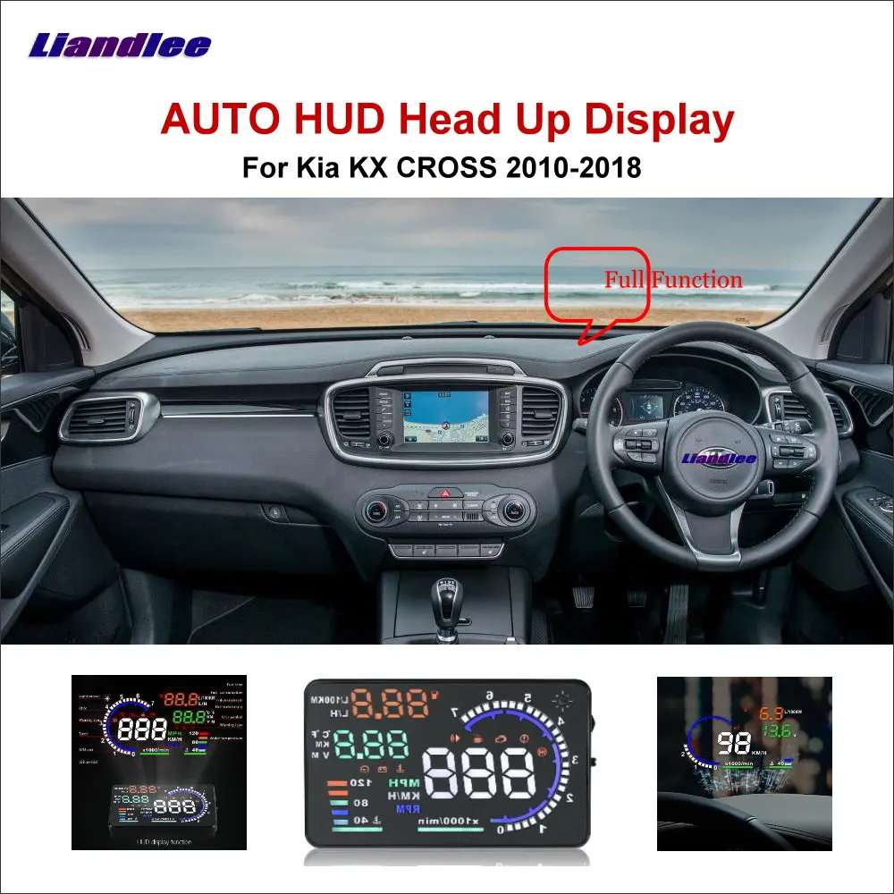 

Car HUD Head Up Display For Kia KX CROSS 2010-2018 Safe Driving Screen OBD Speedometer Projector Windshield