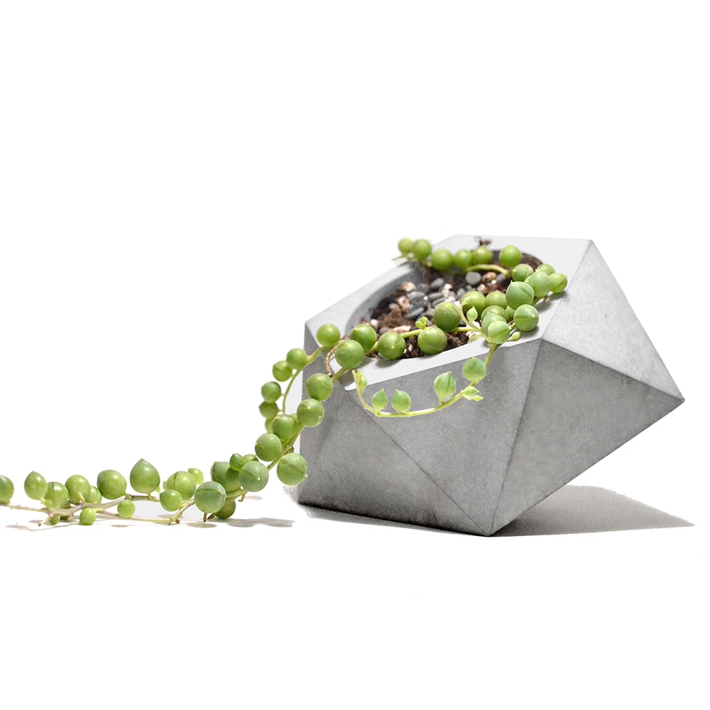 creative desktop Decoration Cement concrete geometry Cement pots of cement multi - flower pots silicone mold