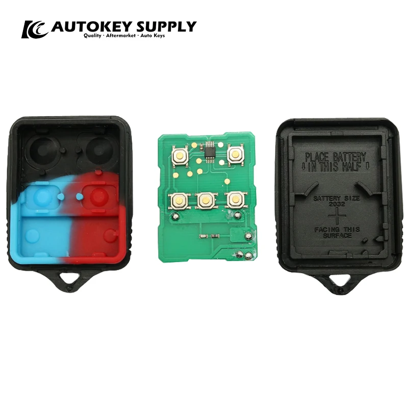 AutokeySupply AKFDC412-34H 3/4 Buttons Remote Key Fob Complete 433/315Mhz FCC GQ43VT11T ID 4010-C1 For Ford