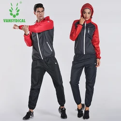 2024 VANSYDICAL Sweat Suit Womens Mens Sports Running Suits Fitness Lose Weight 2pcs Gym Sportswear Fitness Track Training Suits