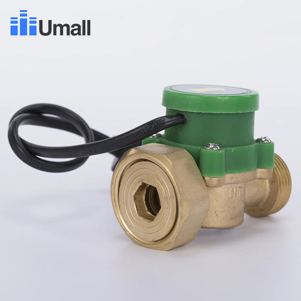 Interruptor de Sensor de flujo de agua HT200 Thread G1 a G3/4, Enfriador de cobre completo, bomba de circulación de refuerzo, válvula de Control de