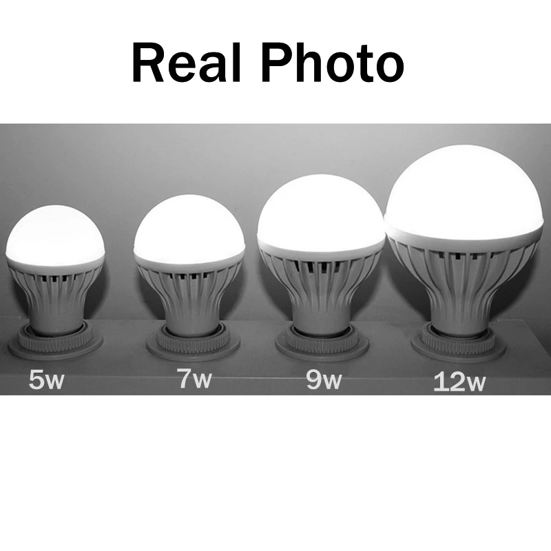 LED Bulb Light 3W 5W 7W 9W 12W 15W AC 110V~220V 240V E27 LED Bulb Lamp Smart IC Real Power Cold White/Warm White Lamp