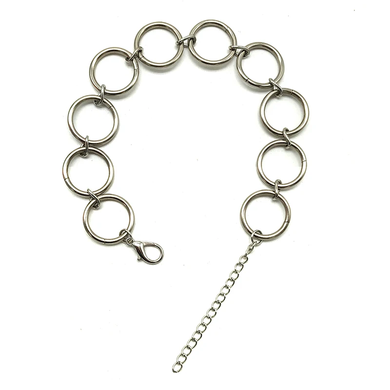 Stainless Steel Gothic Circle Necklace Punk Collares Handmade Ketting Kolye Statement Choker Hip Hop Jewelry