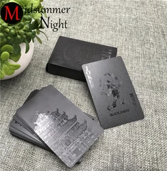 54pcs Waterproof Black Plastic Playing Cards Collection Black Diamond Poker Cards Creative Gift Standard Playing Cards