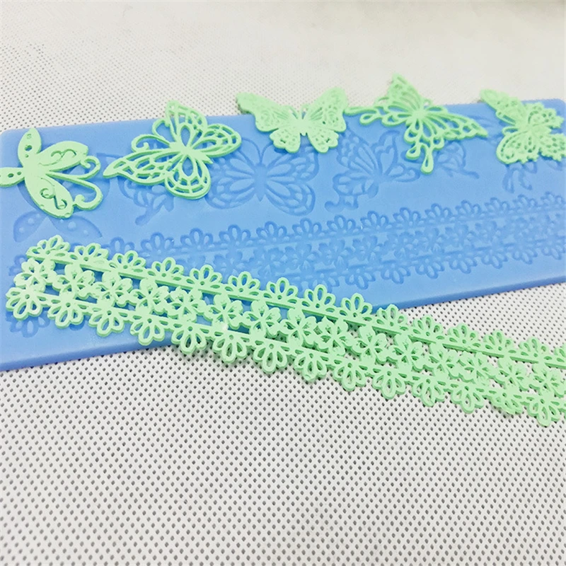 Aomily Butterflies Lace Silicone Mat Pad Lace Cake Fondant Mold Butterfly Mousse Cake Kitchen DIY Baking Decorating Bakeware