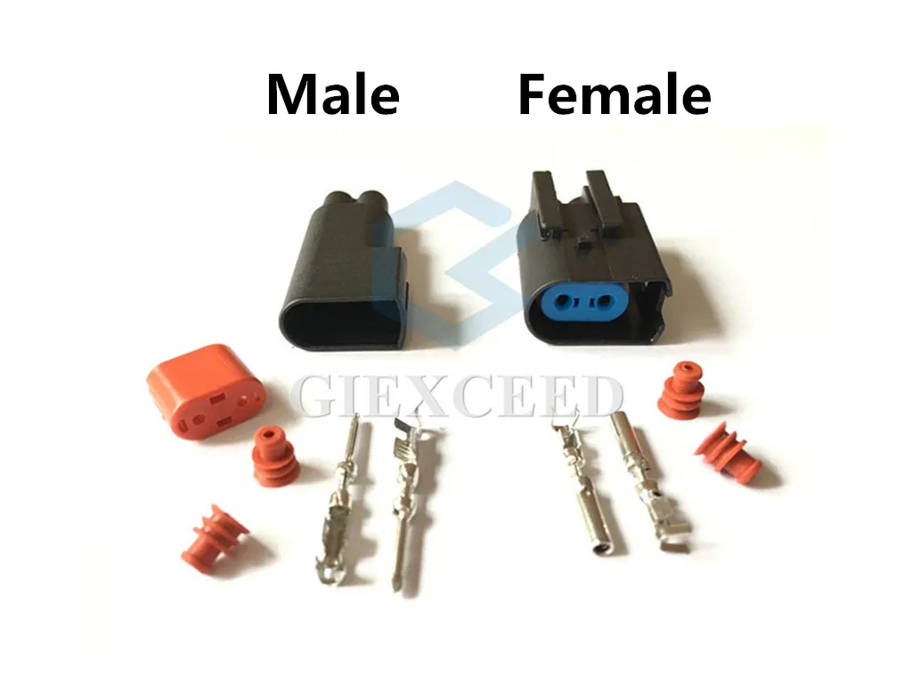 2 Sets 2 Pin Automotive Motor Car Engine Lamp Socket Wheel ABS Sensor Plug AC Assembly For Ford Volvo Jaguar Land Rover