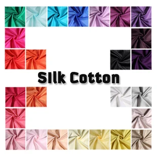 

Silk Cotton Fabric Dress New liner colorfull Red-Green-Blue-Black-White-Gray-Yellow (1 meter) 16 colors