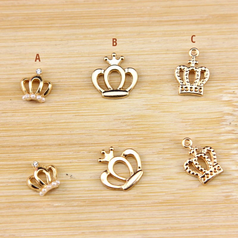 20pcs Antique Gold Crown Charms, for DIY Craft Projects, Wedding Engagement Baby shower Party Decorated Chocolate Favors