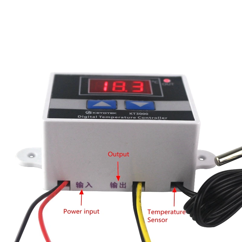 AC 220V 10A Digital Thermostat Temperature Regulator Controller Microcomputer Temperature Control Switch DC 12V 24V