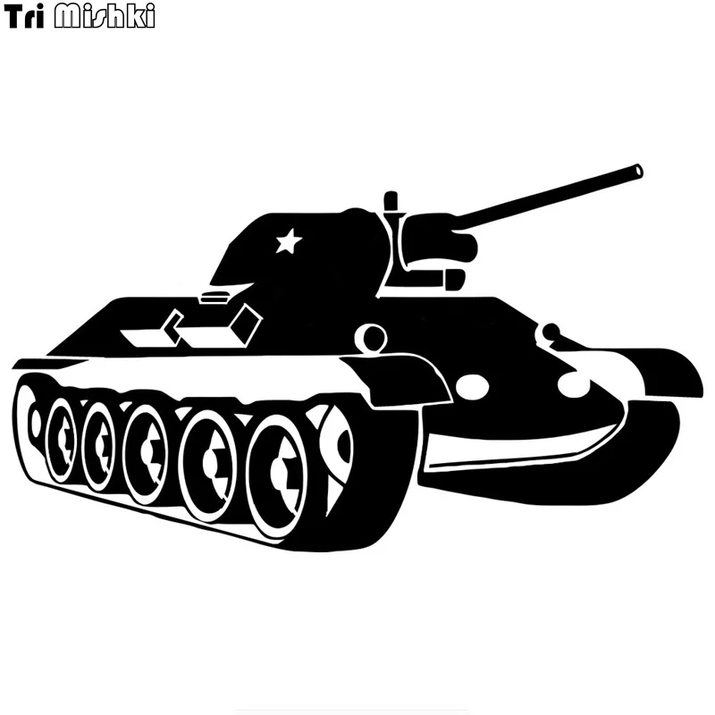 Tri Mishki HZX219 11.2*20cm 1-4 pieces funny T-34 tankist is driving car stickers auto car sticker