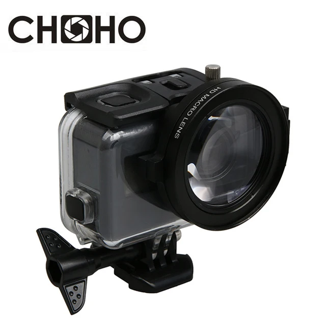 Filtr z bliska + 16 makro + osłona obiektywu Cap + 52mm pierścień pośredniczący Filtors dla Gopro Hero 5 6 7 czarny wodoodporny futerał akcesoria