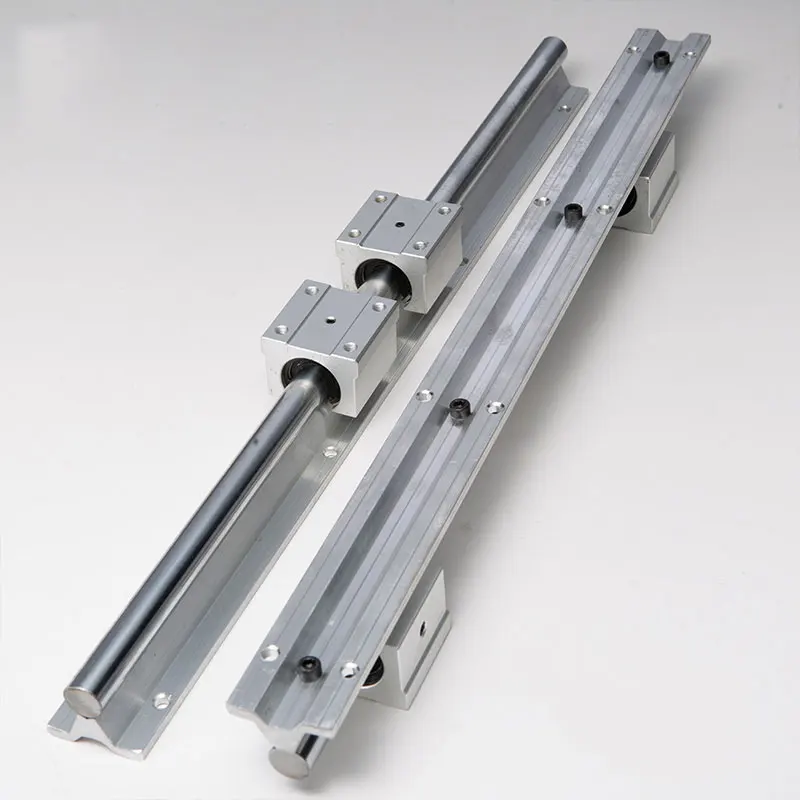 2 pcs SBR16 Linear Guide Rail of Length 600/700mm with 2pcs Cylindrical Guide and 4pcs Slider for CNC Wide Application