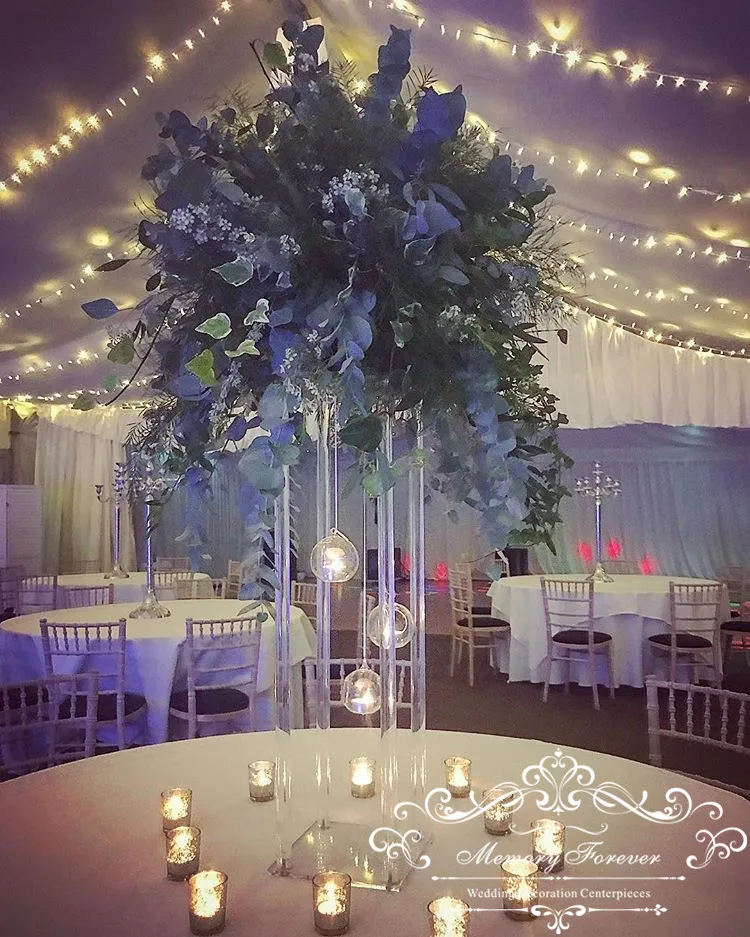 

wedding centerpiece vases tall crystal decoration flower stand wholesale geometric columns stage decor pillar