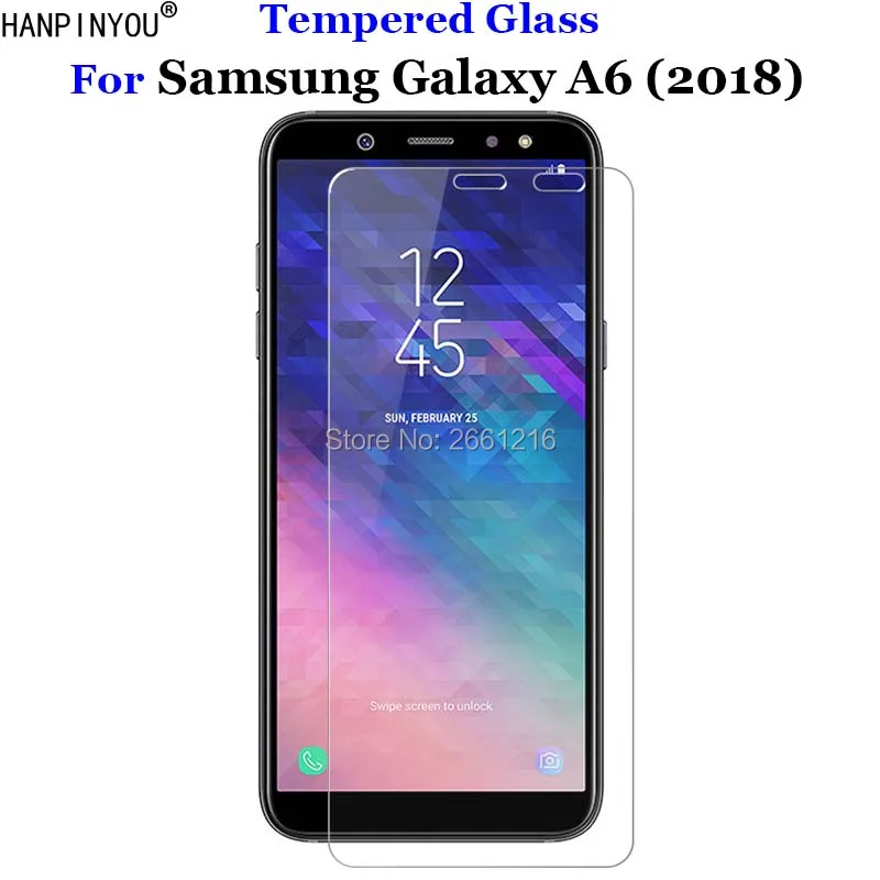 

For Samsung Galaxy A6 Tempered Glass 9H 2.5D Premium Screen Protector Film For Samsung Galaxy A6 (2018) A600F 5.6"