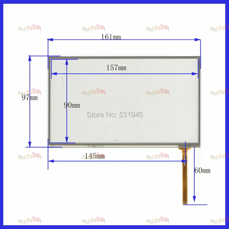 ZhiYuSun AT 0806 AT 7.0  New7 inch TOUCH Screen panels 161mm*97mm for GPS or commercial use post 161*97 on AT070TN90 display