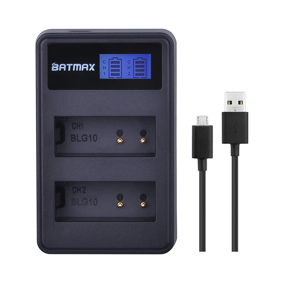 Batmax 2pcs DMW-BLG10 DMW BLG10 DMWBLE9 LCD USB Dual Charger for Panasonic BLG10E BLG10GK  BLG10 DMC-GF6 DMC-GX7 GF6 GX7