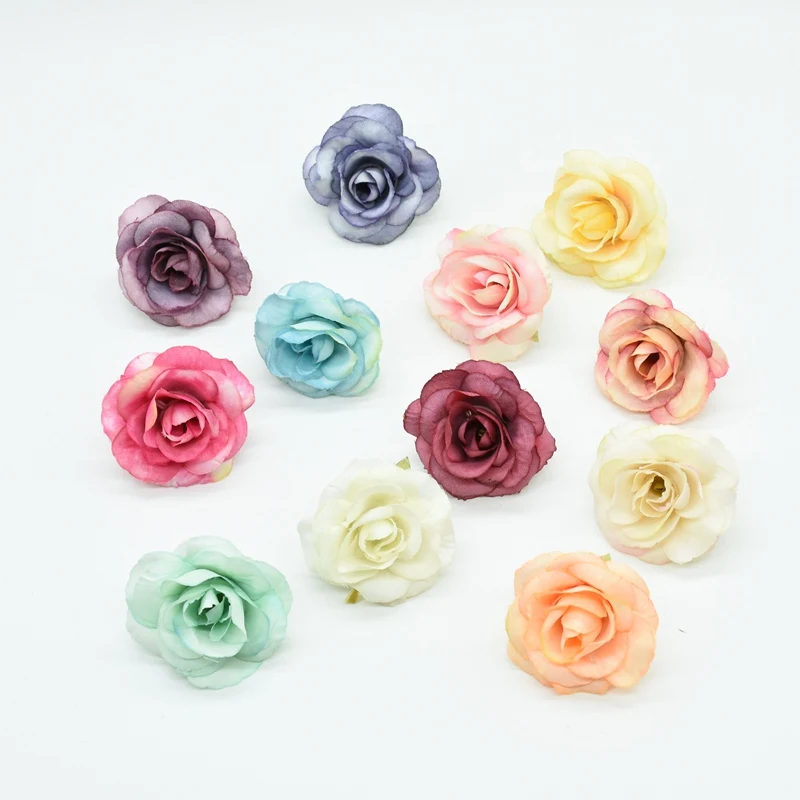 

20pcs MINI Silk Roses Fake Plants Wall for Home Wedding Decor Flores Diy Bridal Brooch Christmas Garland Artificial Flowers