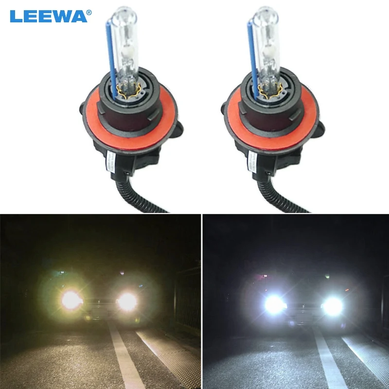 LEEWA 2pcs 35w Car Xenon Headlight Lamp H13/9008 Hi/Lo Bi-Xenon Replacement AC HID Bulbs #CA2118