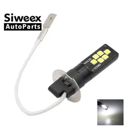 Super Bright H3 H1 LED 12 SMD 3030 Car Driving Headlight Fog Light Auto Lamp Bulb Conversion 12V DC White