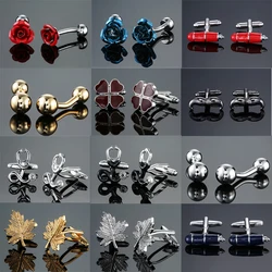 DY New high quality brass material Apple Rose multi style twin Cufflinks men French shirt Cufflinks Jewelry wholesale