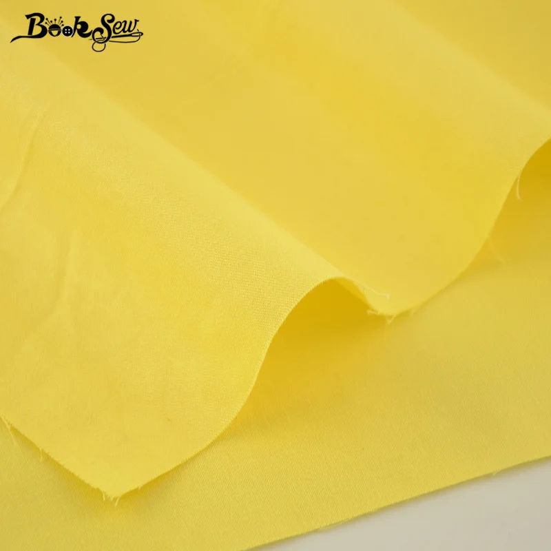 Booksew solid Yellow Color 100%Cotton baby Fabric for dolls Twill Textile DIY patchwork Sewing Material Cloth Telas De Algodon