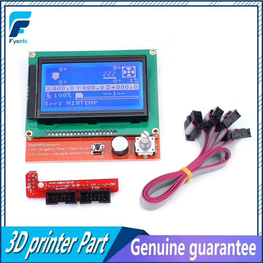 LCD 12864 Ramps Parts RAMPS 1.4 Controller Control Panel LCD 12864 Display Monitor Motherboard Blue Screen Module For Anet A6